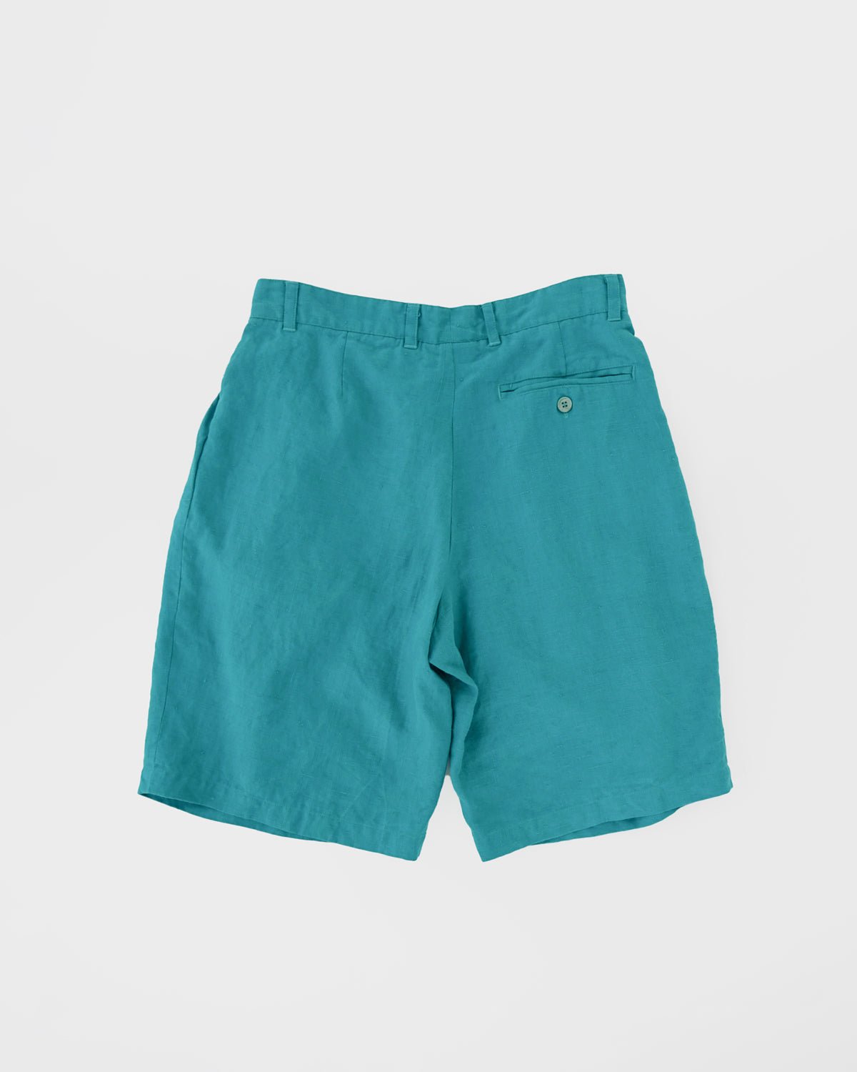 Tucked Linen Shorts / Turquoise
